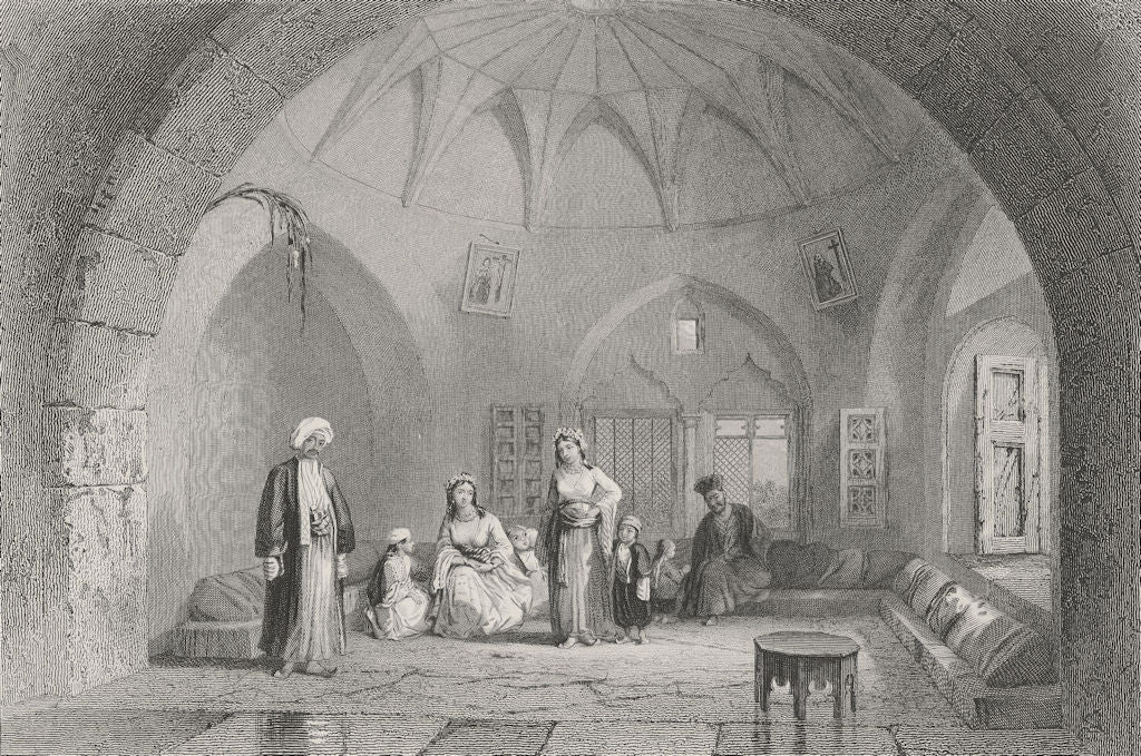 ISRAEL. Christian Family in Jerusalem-Bartlett 1847 old antique print picture